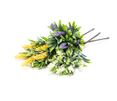Веточка зелени с цветочками 37см