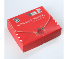 Упаковка для кондитерских изделий "Подарок от Деда Мороза" 20х17х6см 7043571