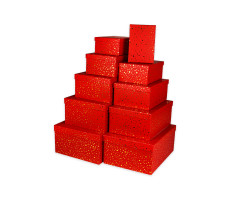 Коробка с тис. фольгой Праздничное волшебство красный (19*13*7,5-37,5*29*16см)